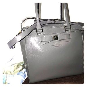 Beacon Court Garland Gray Patent Leather Satchel